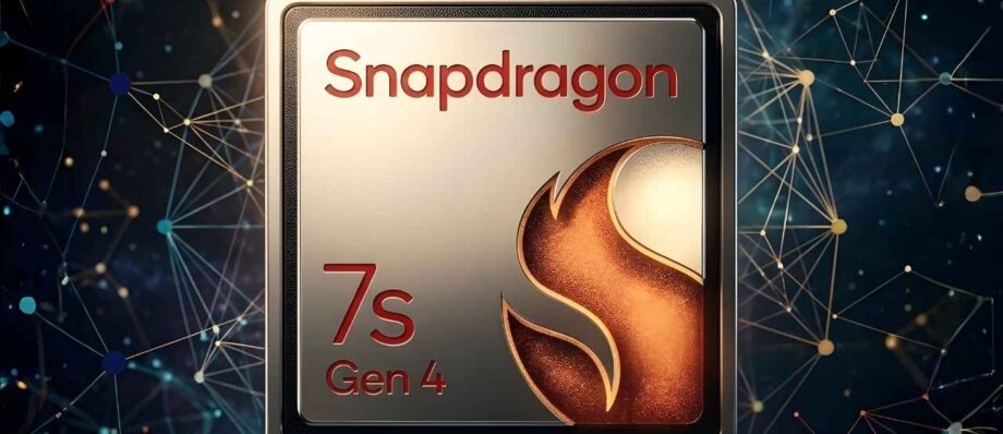 Snapdragon 7s Gen 4: The New Era of "Flagship Killers" – A Comprehensive Deep Dive 1 A high-quality rendering of the Snapdragon 7s Gen 4 processor with a glowing neural network background.