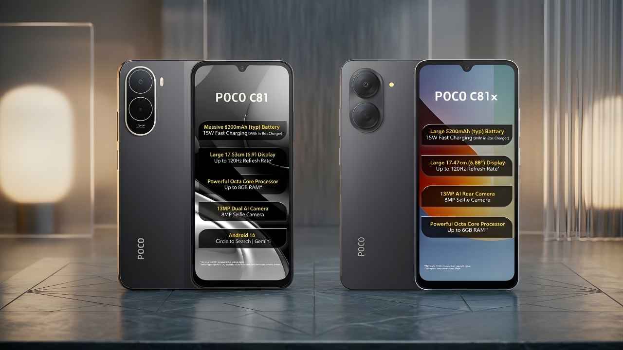 Comparison of Poco C81 and Poco C81x design and main features