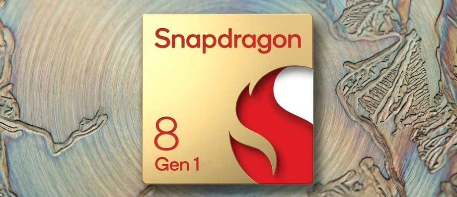 Official logo of Qualcomm Snapdragon 8 Gen 1 processor highlighting 4nm technology.