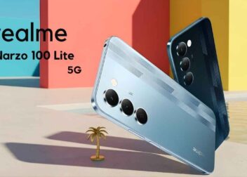 Official promotional image of Realme Narzo 100 Lite 5G showing its sleek back design and camera module.