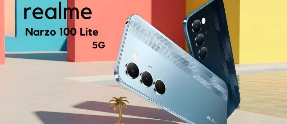 Realme Narzo 100 Lite 5G Officially Launched: Massive Battery and Smooth Display at an Unbeatable Price 1 Official promotional image of Realme Narzo 100 Lite 5G showing its sleek back design and camera module.