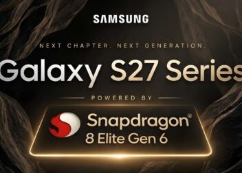 Official-style teaser banner for the Samsung Galaxy S27 Series featuring the "Next Chapter, Next Generation" slogan and the Snapdragon logo.