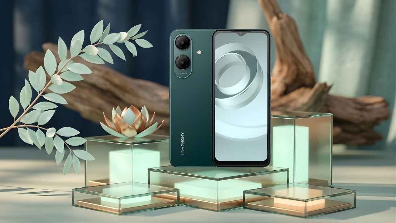 Symphony Max 30 official lifestyle image showing green color and sleek design with 6.56 inch display.