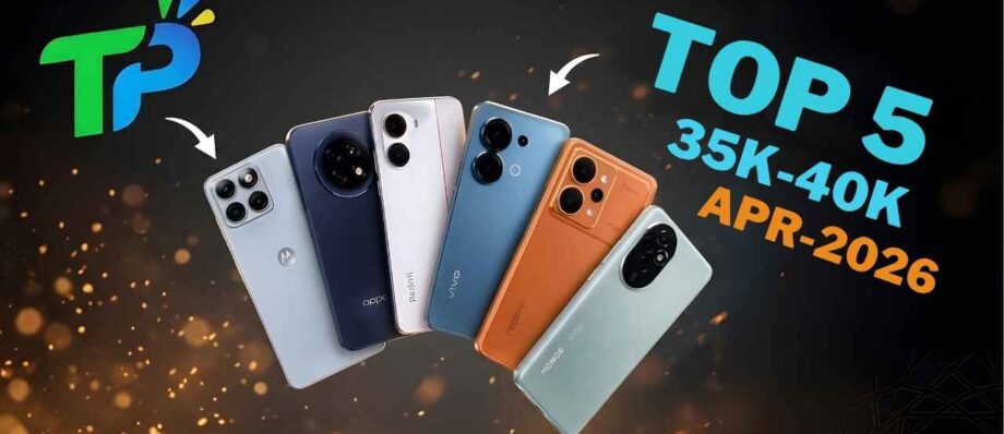 Banner showing top 5 best smartphones under 40000 BDT in Bangladesh April 2026.