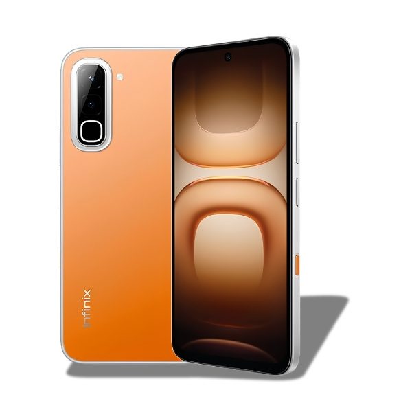 Front punch-hole display and rear camera module of Infinix Hot 70 Thermo Orange