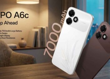 OPPO A6c promotional banner showcasing 7000mAh battery and 120Hz display features in Bangladesh.