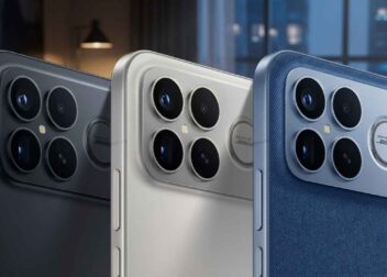 Leaked render showing the Redmi K100 series in black, white, and blue color variants with a prominent rear camera module labeled Sound by Bose.