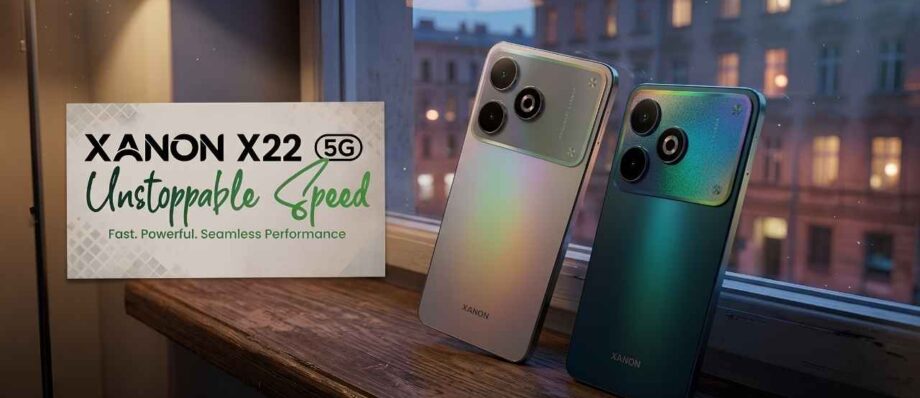 Walton XANON X22 5G Debuts in Bangladesh with 6,000mAh Battery and Dimensity 7100 5G Chip 1 Official banner of Walton XANON X22 5G smartphone in Obsidian Gray and Zenith Green colors showing unstoppable speed.