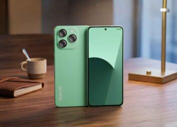 The beautiful Raeno R-X1 Green variant lying elegantly on a study desk.