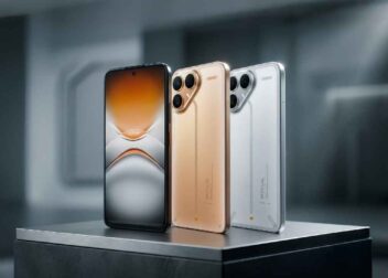 Tecno Pova 8 gaming smartphone design showcase with punch-hole display.