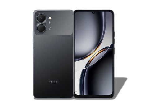 Tecno Spark Go 3 in Ink Black front and back view