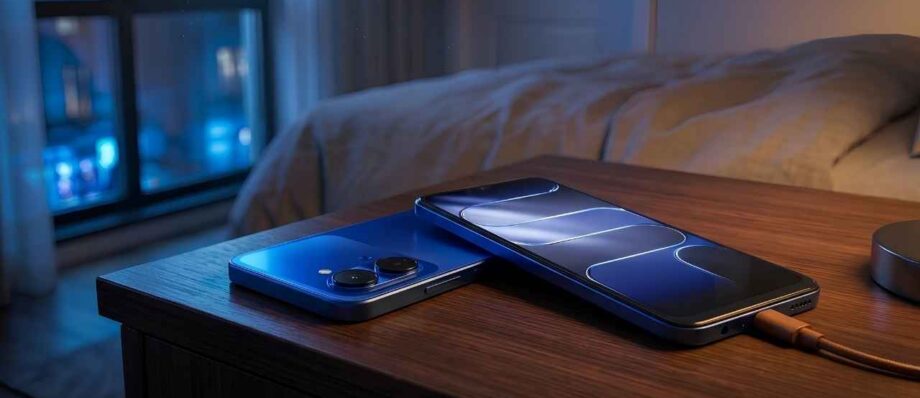 Tecno Spark Go 3 Price in Bangladesh: Is This Budget Phone Worth Your Money? 1 Tecno Spark Go 3 smartphone charging on a wooden table at night
