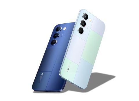 Realme P4 Lite 5G camera module and mosaic patterned back panel design