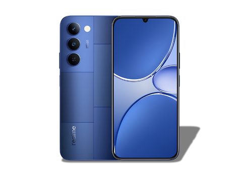 Realme P4 Lite 5G Mosaic Blue official color variant showing front display and rear design