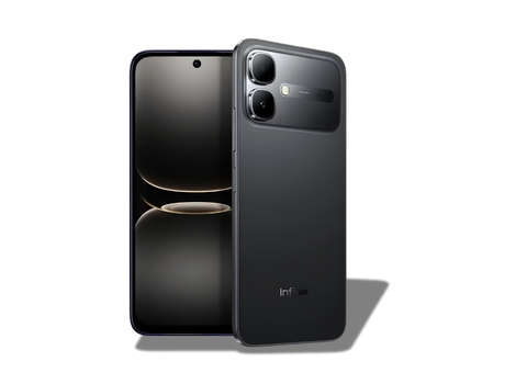 Infinix Smart 20 Shadow Black official design showing the clean rear panel and camera sensor.